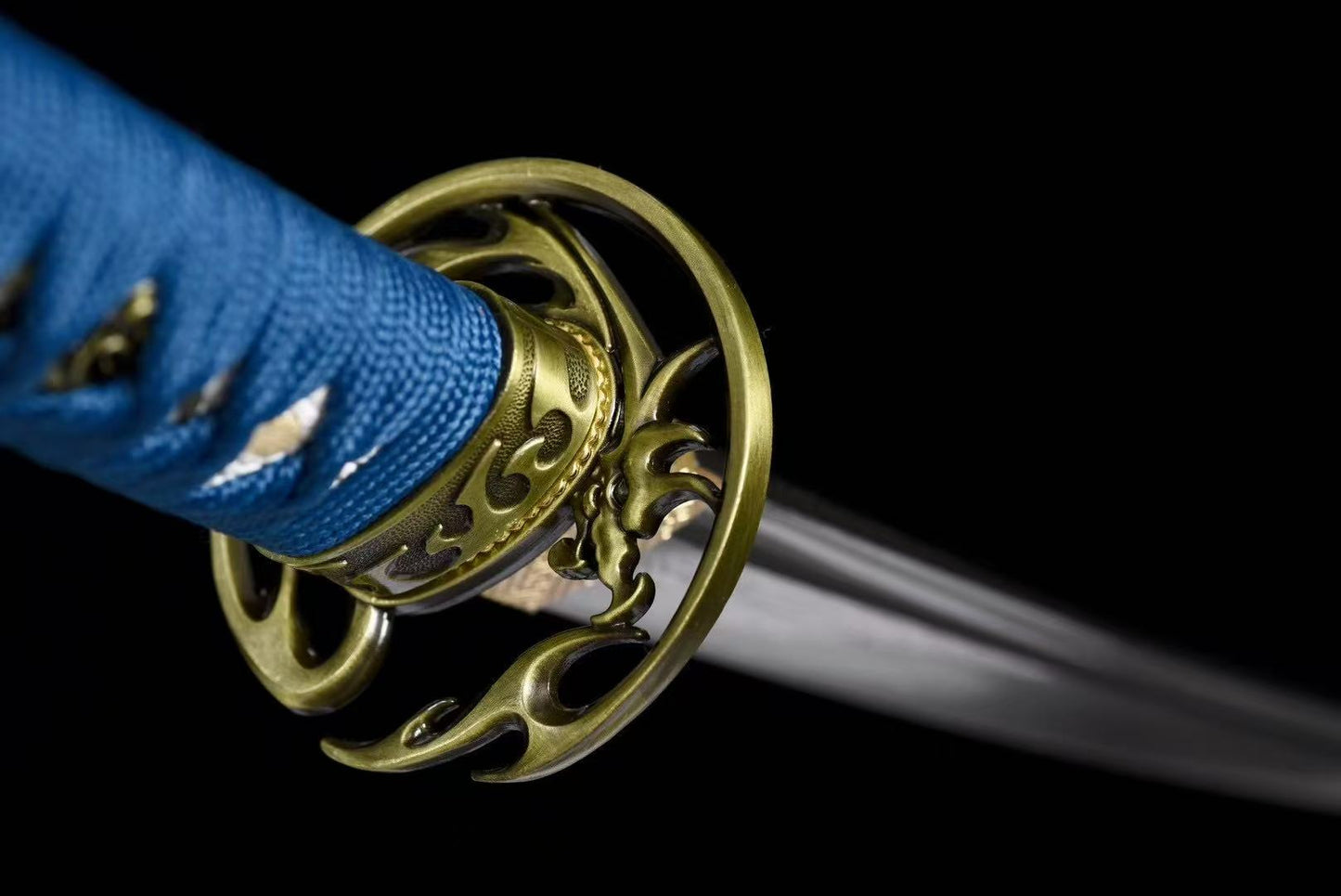 龙泉刀剑武士短款花纹钢短刀收藏摆件工艺品未开刃