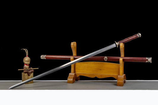 龙泉剑长剑细剑夹钢三枚合宝剑收藏摆件家居装饰品未开刃