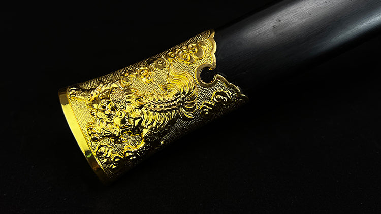 龙泉刀剑火眼金猊长款战剑收藏摆件工艺品未开刃